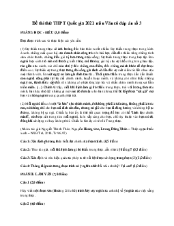 Đề thi thử THPT Quốc gia môn Ngữ Văn  năm 2021 - Đề 3 (có đáp án)