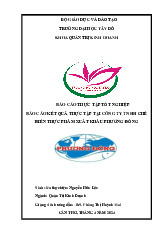 Báo cáo thực tập tốt nghiệp tại công ty TNHH chế biến thực phẩm xuất khẩu Phương Đông | Đại học Tây Đô