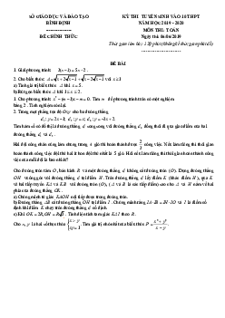 Đề tuyển sinh lớp 10 THPT năm 2019 – 2020 môn Toán sở GD&ĐT Bình Định