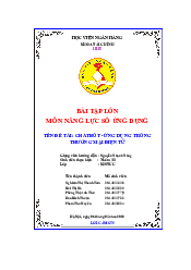 Bài Tập Lớn Tên Đề Tài: Chatbot - Ứng Dụng Trong thương Mại Điện Tử Môn Năng Lực Số Ứng Dụng