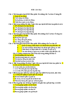 Câu hỏi trắc nghiệm ôn thi môn giáo dục quốc phòng 1