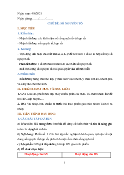 Giáo án dạy thêm Toán 6 sách Cánh diều Chủ đề 23