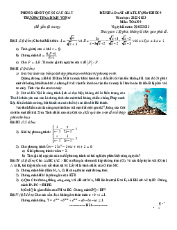 Đề khảo sát Toán 9 năm 2022 – 2023 trường THCS Dịch Vọng – Hà Nội