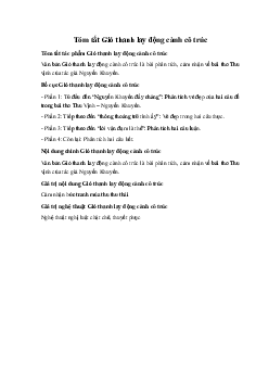 Tóm tắt Gió thanh lay động cành cô trúc Ngữ văn 10 Cánh Diều