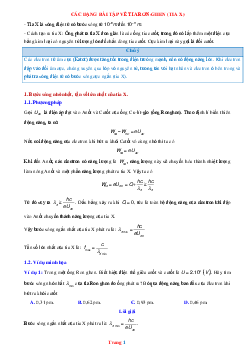 Các dạng toán về tia X có lời giải chi tiết và đáp án