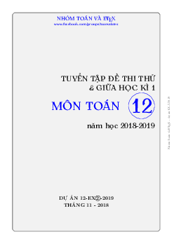Tuyển tập đề thi thử và giữa học kỳ 1 Toán 12 năm học 2018 – 2019 (EX2 – 2019)