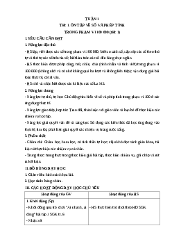 Giáo án Toán lớp 4 Tuần 1 | Cánh diều