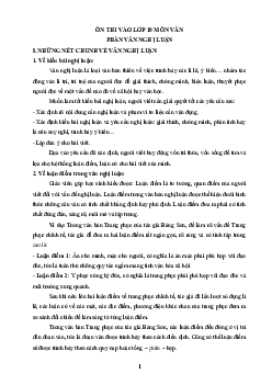Tài liệu ôn thi vào lớp 10 môn Ngữ Văn