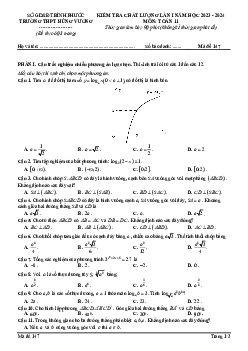 Đề kiểm tra lần 1 Toán 11 năm 2023 – 2024 trường THPT Hùng Vương – Bình Phước