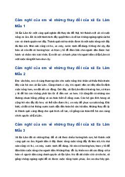 Viết đoạn văn nêu cảm nghĩ của em về những thay đổi của xã Ea Lâm | Tập làm văn 4