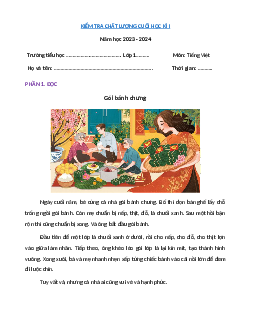 Đề thi Tiếng Việt lớp 1 học kì 1 | Đề 6 | Kết nối tri thức