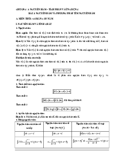 Các dạng bài tập VDC nguyên hàm, tích phân và ứng dụng Toán 12