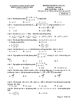 Đề khảo sát Toán 10 lần 2 năm 2019 – 2020 trường THPT Lý Thường Kiệt – Bắc Ninh