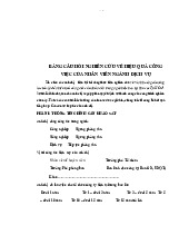 Ảnh hưởng của năng lực tâm lý đến hiệu quả công việc của nhân viên trong ngành dịch vụ | môn nghiên cứu khoa học | trường Đại học Huế