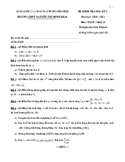 Đề thi HK1 Toán 11 năm 2020 – 2021 trường THPT Nguyễn Thị Minh Khai – TP HCM