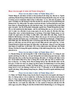 Văn mẫu lớp 6 Chân trời sáng tạo bài Đoạn văn cảm nghĩ về nhân vật Thánh Gióng