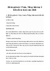 Đề thi giữa kì 1 Toán, Tiếng Việt lớp 3 Kết nối tri thức năm 2025