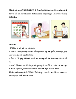 Giải SGK Giáo dục công dân 8 bài 7: Xác định mục tiêu cá nhân | Cánh diều