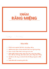 Bài giảng Khám răng miệng môn Răng hàm mặt | Trường Đại học Y khoa Vinh