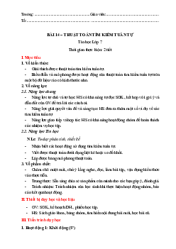 Giáo án Tin học 7 Bài 14: Tìm Kiếm Tuần Tự sách Kết nối tri thức với cuộc sống