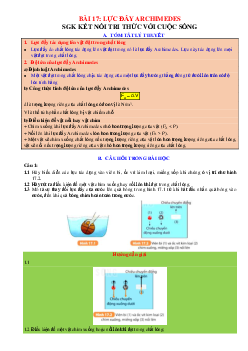 Chuyên đề KHTN 8 Kết nối tri thức bài 17 Lực đẩy Archimedes