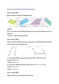 Toán lớp 4 trang 28 Bài 54: Hình bình hành Chân trời sáng tạo