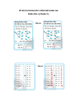 Giải Vở bài tập Toán lớp 3 Chân trời sáng tạo: Bảng chia 4 trang 47
