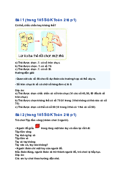 Giải SGK Toán lớp 2 trang 105 Có thể, chắc chắn, không thể| Chân trời sáng tạo