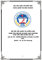 Phân tích nội bộ Jollibee theo phương pháp tiếp cận chuỗi giá trị | Môn Quản trị chiến lược - Đại học Kinh Tế Quốc Dân