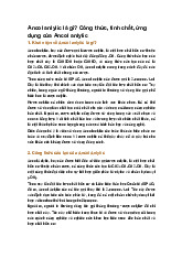 Ancol anlylic là gì? Công thức, tính chất, ứng dụng của Ancol anlylic