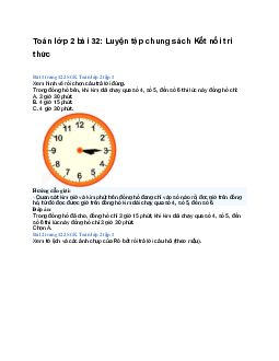 Toán lớp 2 bài 32: Luyện tập chung sách Kết nối tri thức
