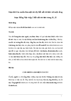Soạn bài Đọc: Con muốn làm một cái cây | kết nối tri thức