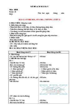 Giáo án buổi chiều môn Toán 2 sách Kết nối tri thức với (Cả năm) | Tuần 21