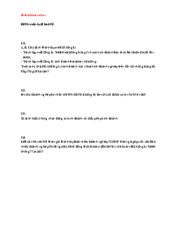 Đề thi và đáp án môn Luật Kinh tế | Đại học Công Đoàn