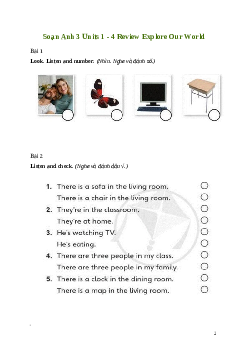 Tiếng Anh lớp 3 Units 1 - 4 Review trang 81, 82 Explore Our World