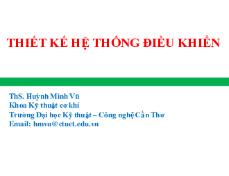Bài tập Thiết kế hệ thống điều khiển