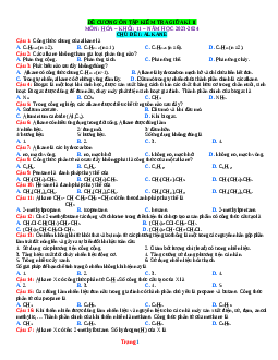 Đề cương gữa HK2 môn Hóa học lớp 11 - Chân trời sáng tạo