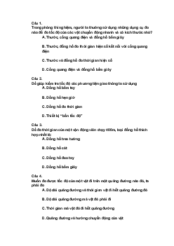 Trắc nghiệm Khoa học tự nhiên 7 Bài 9: Đo tốc độ| Kết nối tri thức