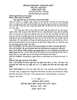 Đề thi HSG Ngữ văn 7 cấp huyện minh họa 2022-2023 (có đáp án và ma trận )