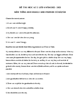 Đề thi tiếng Anh lớp 4 học kì 2 Family and Friends số 2