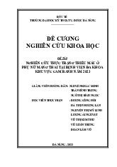 Nghiên cứu Thiếu Máu Ở Phụ Nữ Mang Thai Tại Bệnh Viện Đa Khoa Cam Ranh 2023 | Môn Nghiên cứu khoa học - Đại học Kỹ thuật Y - Dược Đà Nẵng