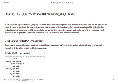 Using EXPLAIN to Write Better MySQL Queries| Giáo trình môn thiết kế và quản trị cơ sở dữ liệu| Trường Đại học Bách Khoa Hà Nội