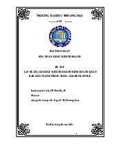 Kế Hoạch Khởi Sự Kinh Doanh Quán Bar Golden Lounge | Bài thảo luận khởi sự kinh doanh