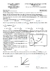 Đề thi chọn học sinh giỏi lớp 12 cấp tỉnh năm học 2025 – 2026 môn Vật lí