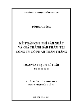 Luận văn thạc sĩ Kế toán
