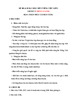 Chủ đề 22: Mưa và nắng  | Bài 4 | Giáo án Tiếng Việt 1 bộ sách Chân trời sáng tạo