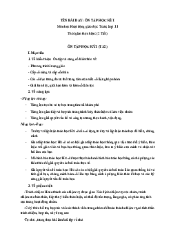 Ôn tập học kì I | Giáo án Toán 11 Kết nối tri thức