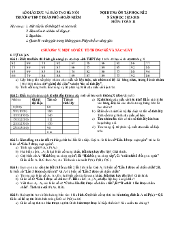 Nội dung ôn tập học kì 2 Toán 11 năm 2023 – 2024 trường THPT Trần Phú – Hà Nội