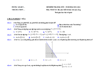 Giải Đề thi học kì 1 môn Toán 10 năm 2023 - 2024 sách Kết nối tri thức với cuộc sống đề 7