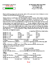 Đề Tuyển Sinh 10 Tiếng Anh Sở GD Tuyên Quang 2025-2026 Có Đáp Án